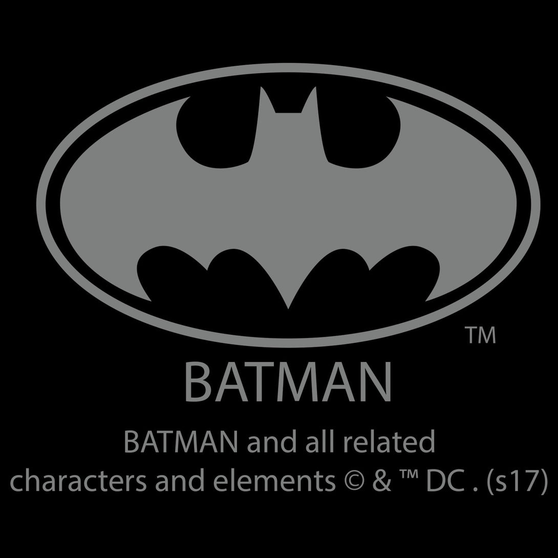 DC Comics Batman Logo Name Official Kid's T-Shirt Black - Urban Species Neck Print