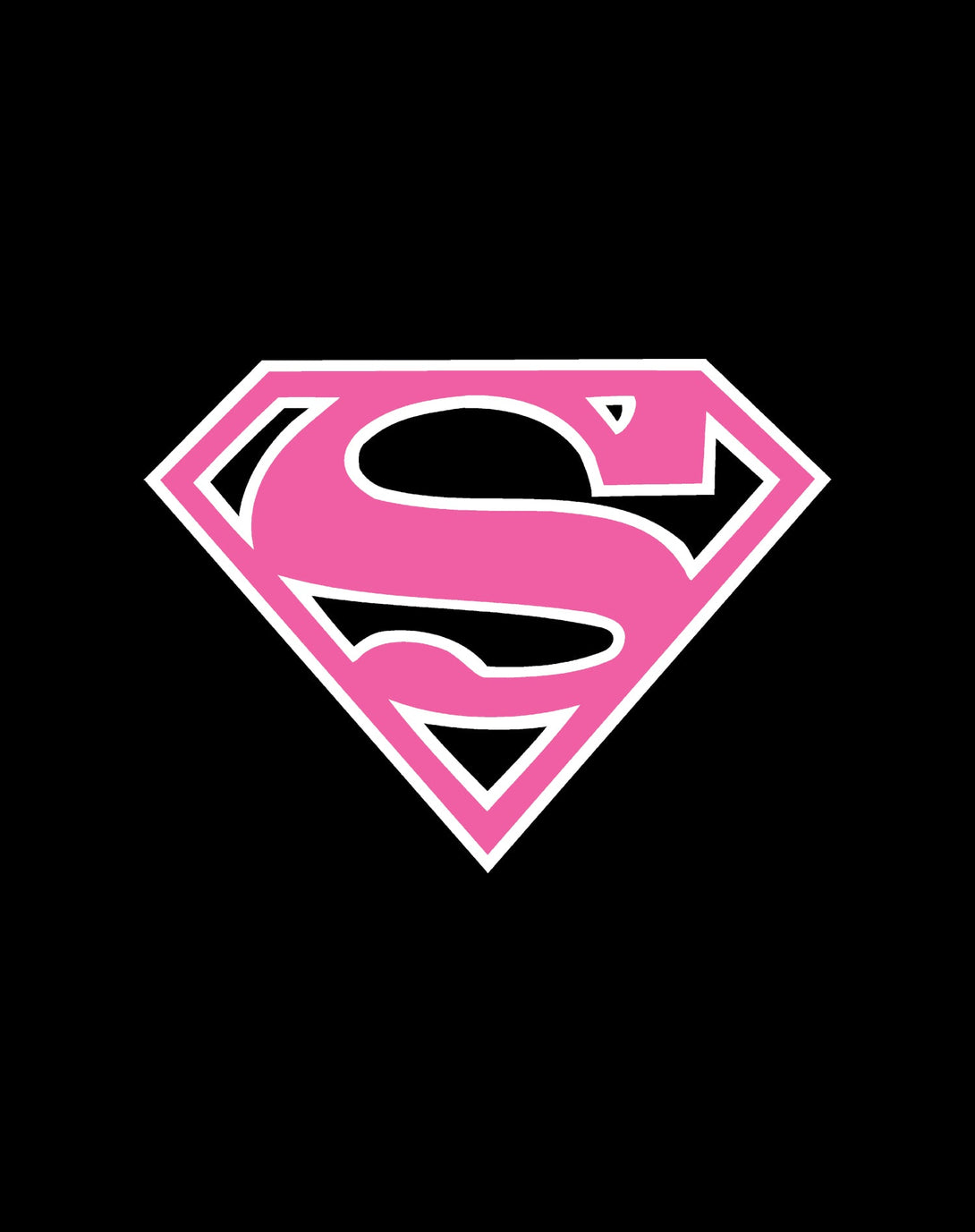 DC Comics Supergirl Logo Classic Official Men's T-Shirt Black - Urban Species Design Close Up
