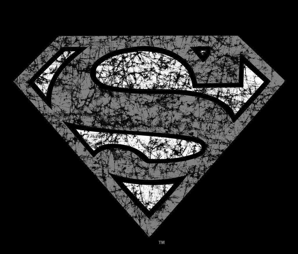 DC Comics Superman Logo Distressed Official Men's T-shirt (Black) - Urban Species Mens Short Sleeved T-Shirt