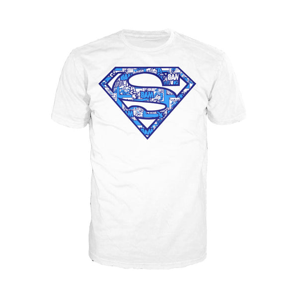 DC Comics Superman Logo Collage Official Men's T-shirt (White) - Urban Species Mens Short Sleeved T-Shirt