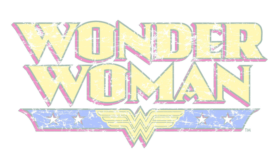 DC Comics Wonder Woman Logo Vintage Official Women's T-shirt (White) - Urban Species Ladies Short Sleeved T-Shirt