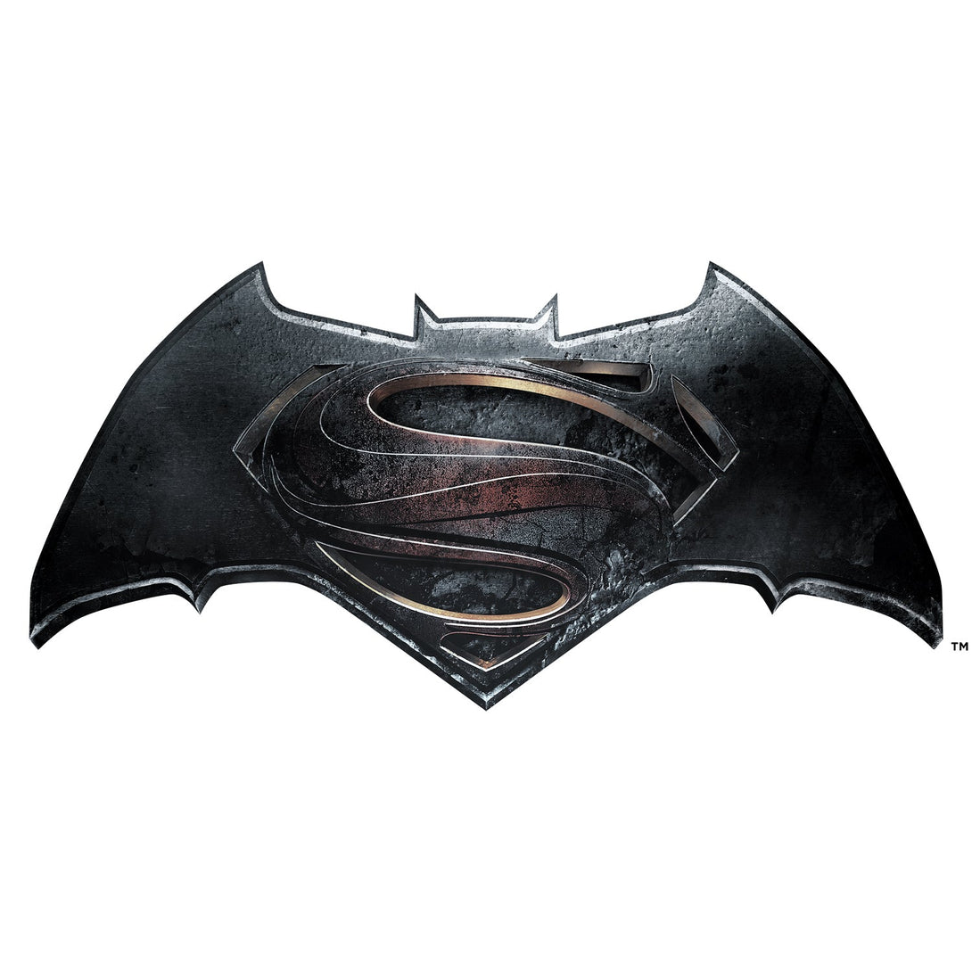 DC Batman V Superman Logo Standard Official Men's T-shirt White - Urban Species Design Close Up