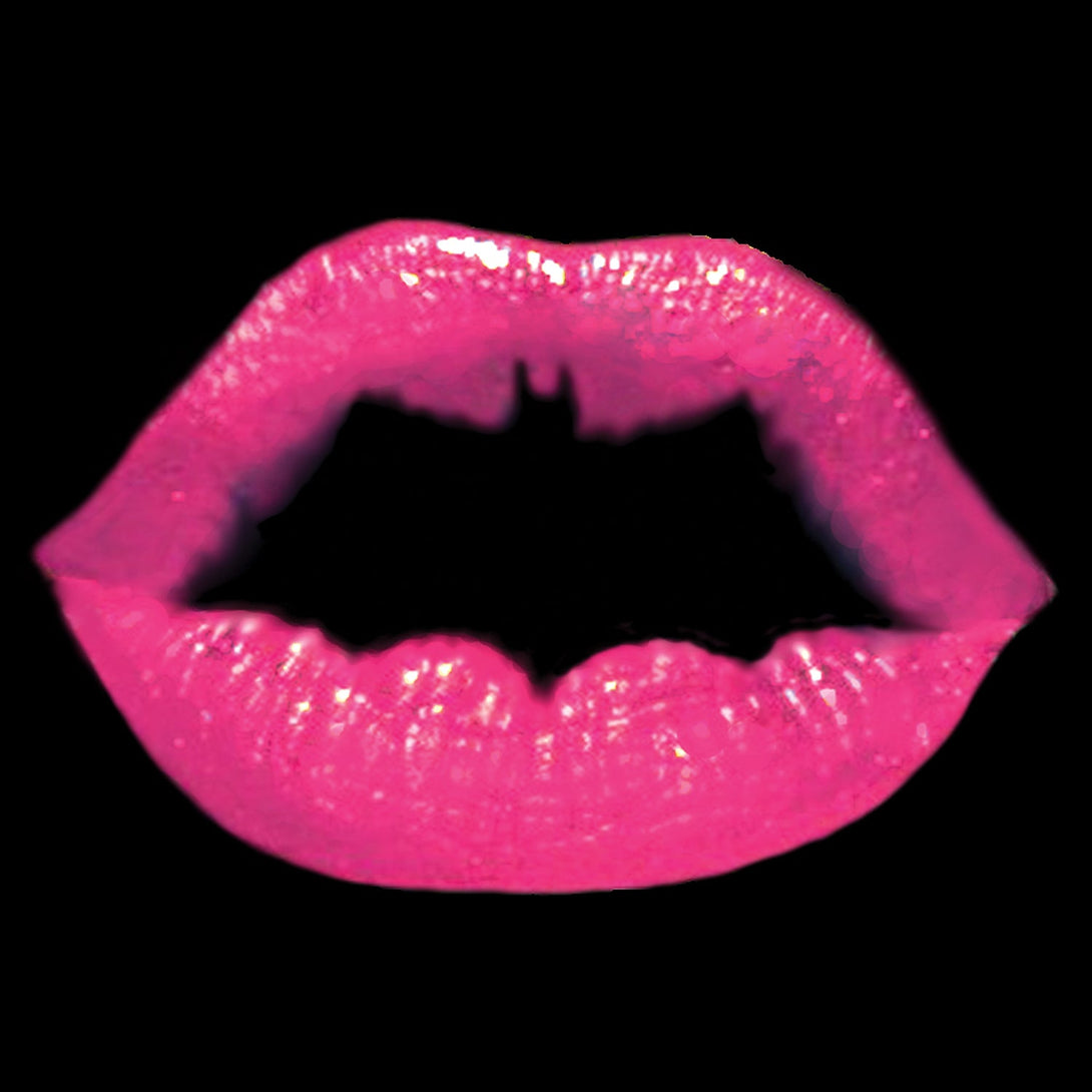 DC Comics Batgirl Logo Lips Official Women's T-shirt Black - Urban Species Design Close Up