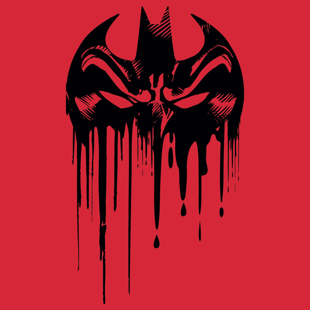 DC Comics Batman Graff Mask Official Men's T-Shirt Red - Urban Species Design Close Up