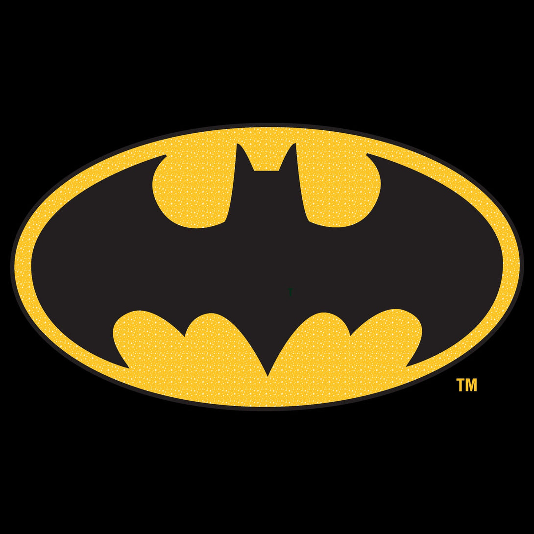 DC Comics Batman Logo Classic Official Kid's T-Shirt Black - Urban Species Design Close Up