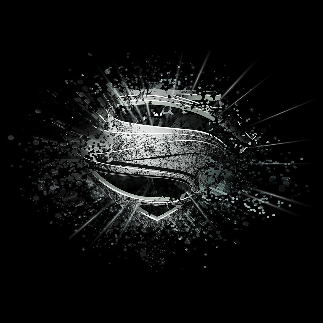 DC Man Of Steel Smashed Logo Official Men's T-shirt (Black) - Urban Species Mens Short Sleeved T-Shirt