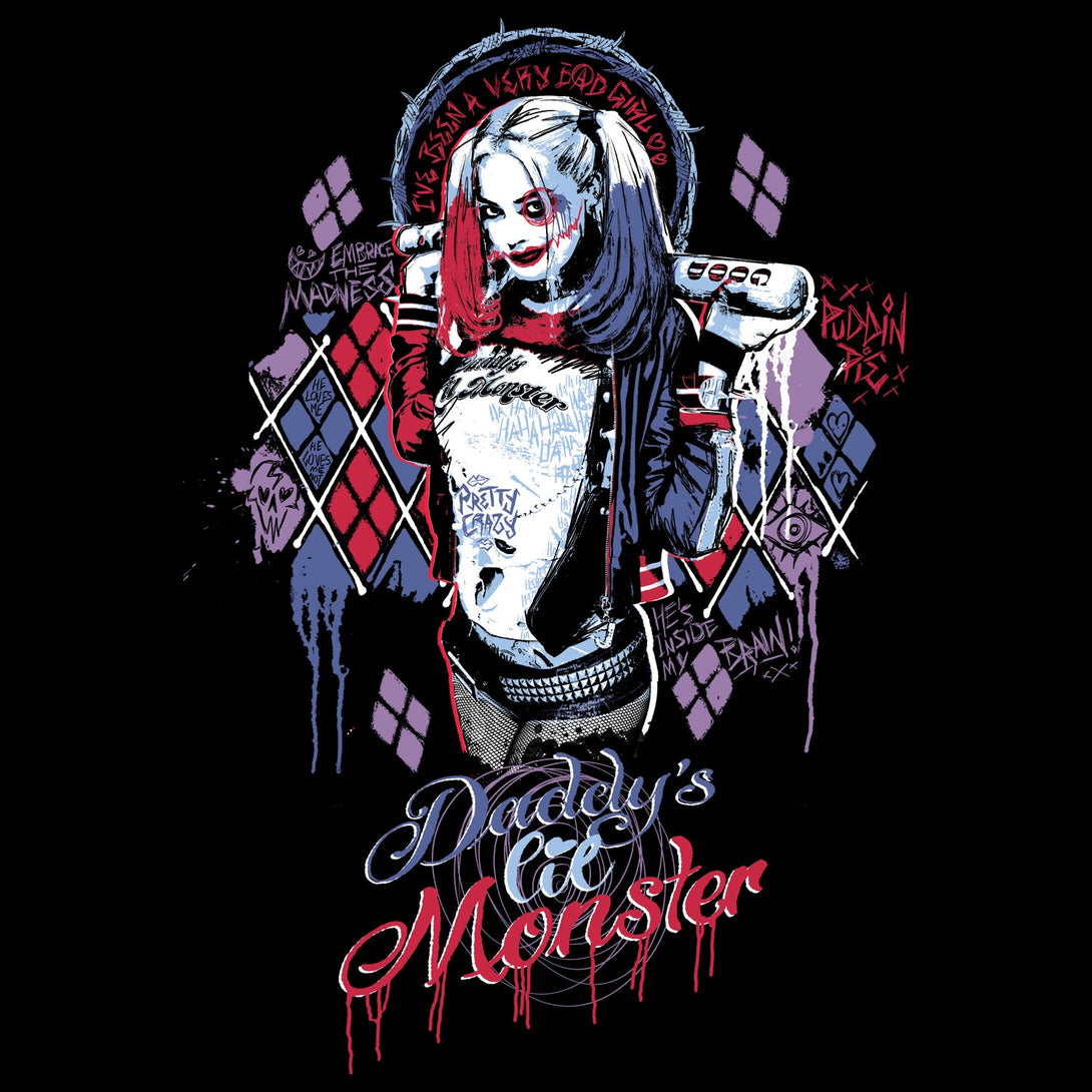 DC Suicide Squad Harley Quinn Lil Monster Official Men's T-shirt (Black) - Urban Species Mens Short Sleeved T-Shirt