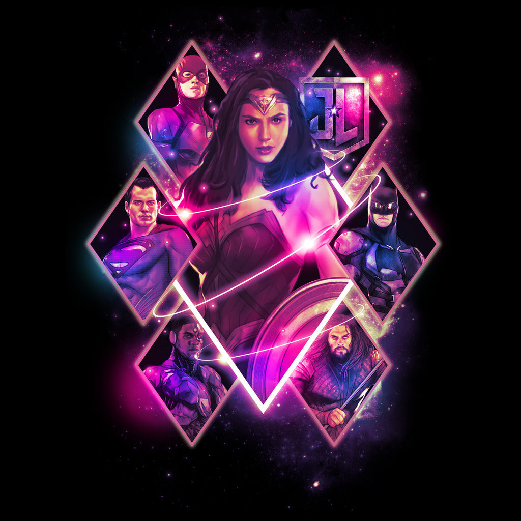 DC Justice League Neon Wonder Woman Official Sweatshirt (Black) - Urban Species Sweatshirt