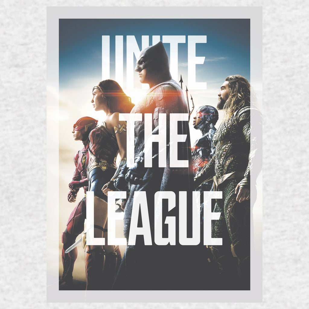 DC Justice League Splash Unite League Official Women's T-shirt (Heather Grey) - Urban Species Ladies Short Sleeved T-Shirt