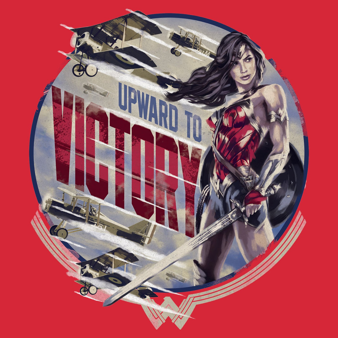 DC Wonder Woman Circle Victory Official Women's T-shirt (Red) - Urban Species Ladies Short Sleeved T-Shirt