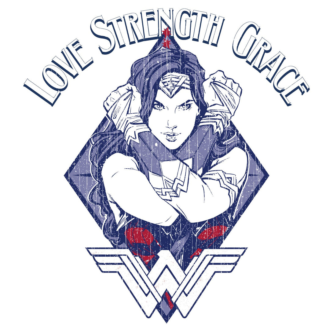 DC Wonder Woman Diamond Grace Official Women's T-shirt (White) - Urban Species Ladies Short Sleeved T-Shirt
