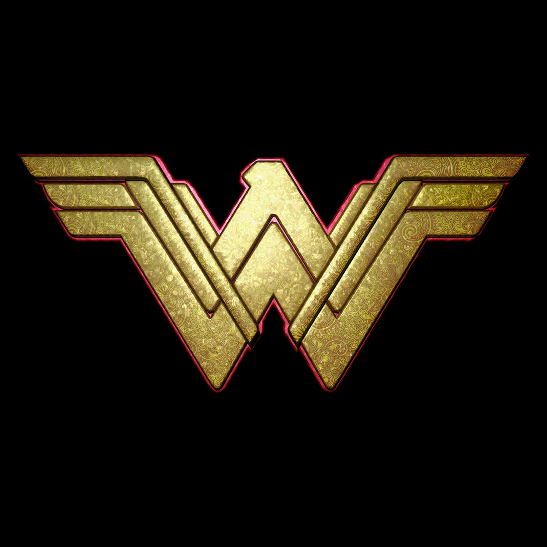 DC Comics Wonder Woman Logo 3D Paisley Official Women's Long Tank Dress (Black) - Urban Species Ladies Long Tank Dress