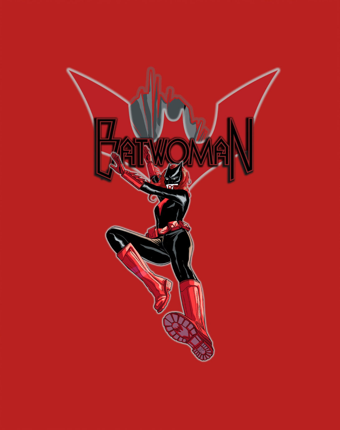 DC Comics Batwoman Logo Entrance Official Sweatshirt Red - Urban Species Design Close Up