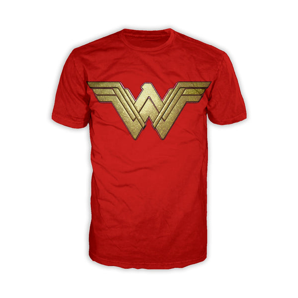 DC Wonder Woman Logo 3D Paisley Official Men's T-shirt (Red)