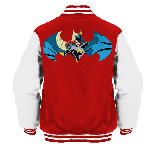 DC Comics Batgirl Logo Character Shield Official Varsity Jacket Red - Urban Species