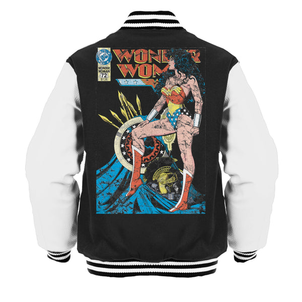 DC Comics Wonder Woman Cover WW55 Legs Official Varsity Jacket (Black)