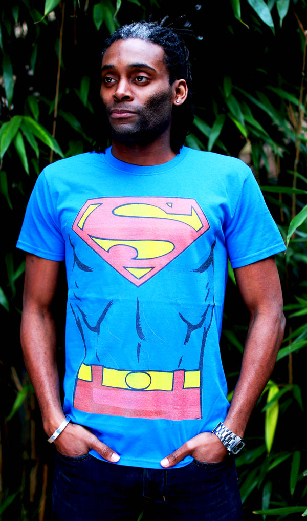 DC Comics Superman Cosplay Official Men's T-shirt Blue - Urban Species