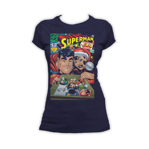DC Comics Superman Cover 165 Xmas Lois Lane Women's T-Shirt Navy - Urban Species