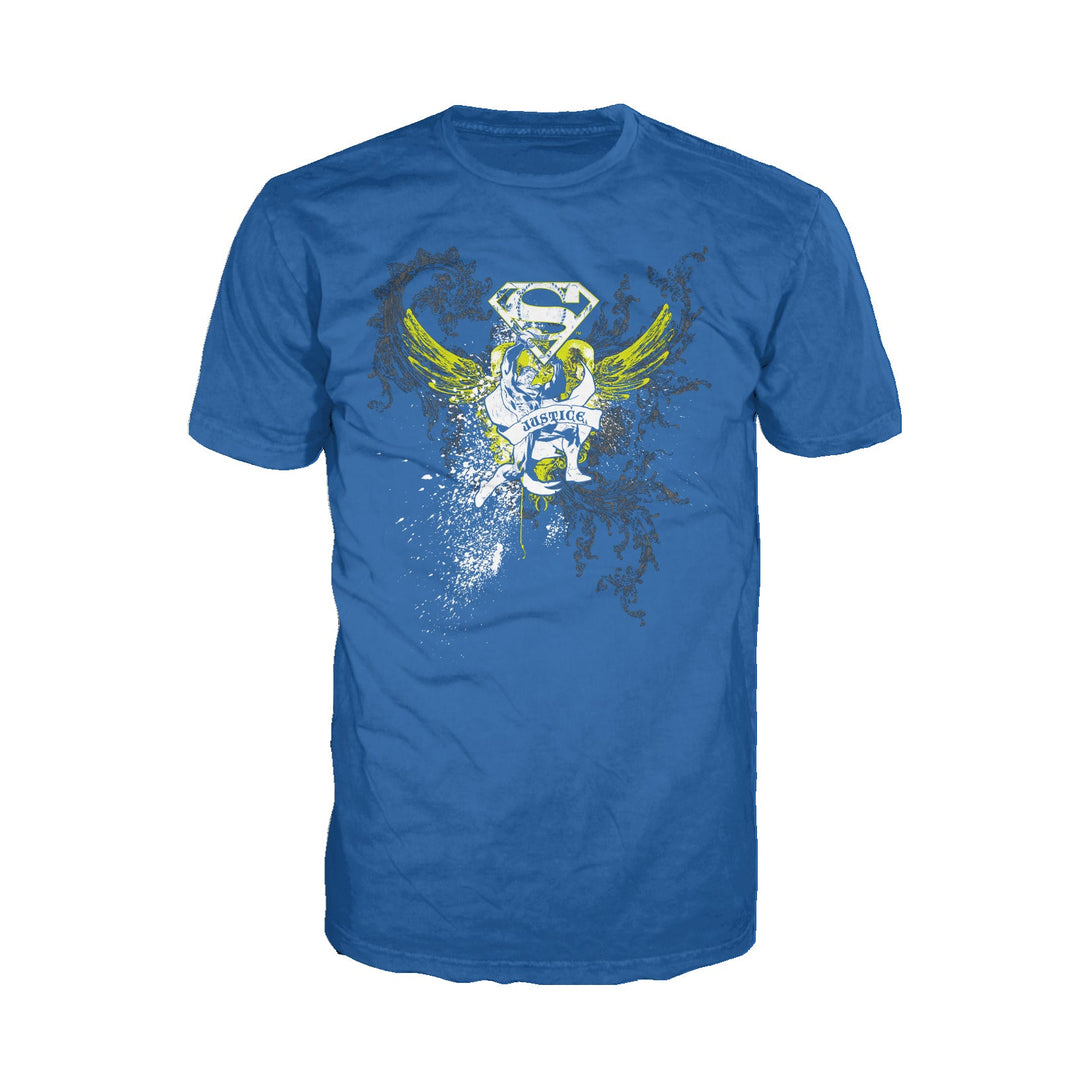 DC Comics Superman Bling Official Men's T-shirt Blue - Urban Species