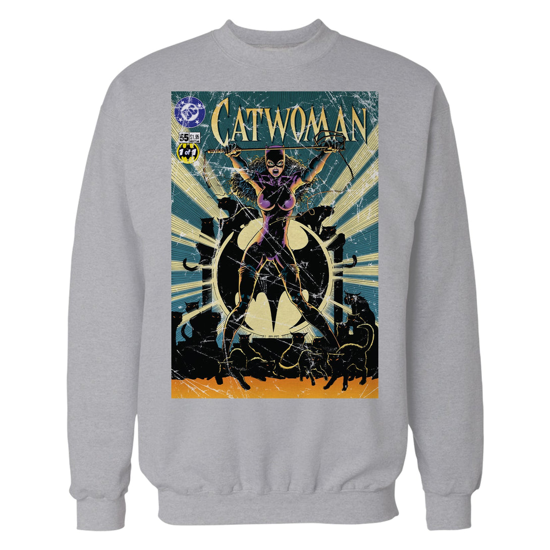 DC Comics Catwoman Cover CW55 Official Sweatshirt Sports Grey - Urban Species