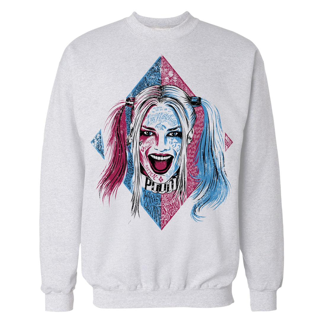 DC Comics Suicide Squad Harley Quinn Lil Face Official Sweatshirt White - Urban Species