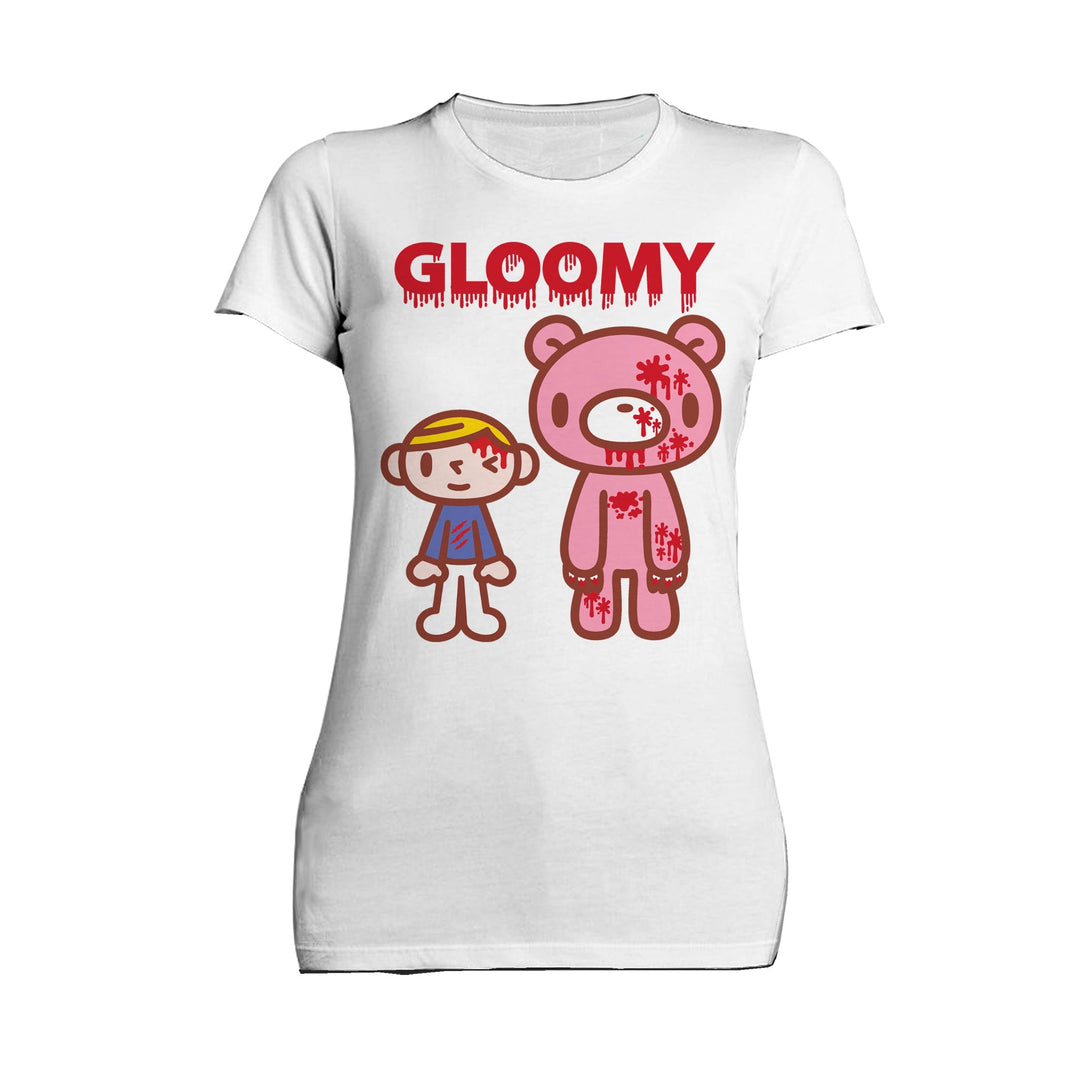Gloomy Bear Blood Splatter Official Women's T-shirt White - Urban Species