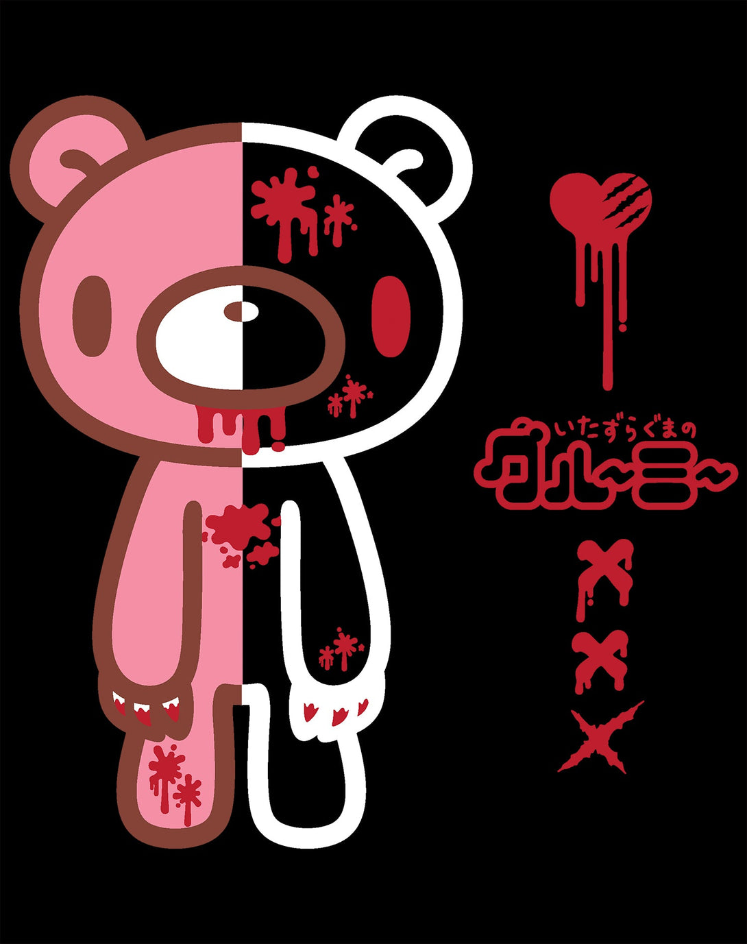 Gloomy Bear Half Dead Official Women's T-shirt Black - Urban Species Design Close Up
