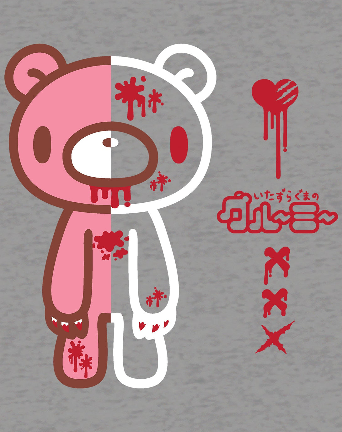 Gloomy Bear Half Dead Official Sweatshirt Sports Grey - Urban Species Deign Close Up