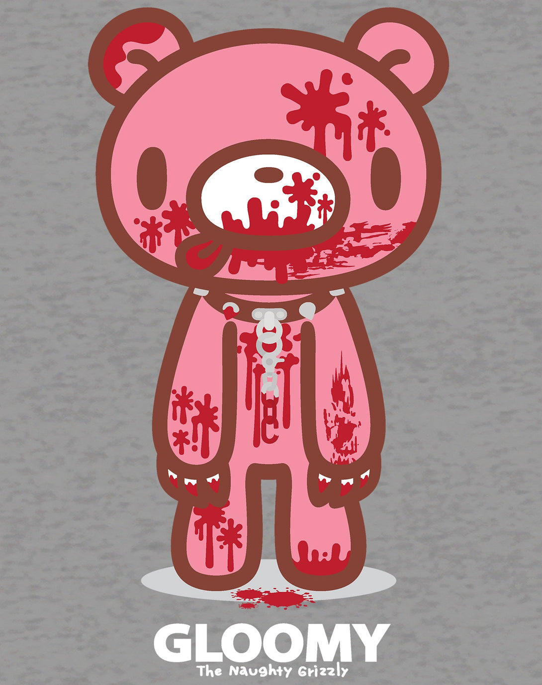 Gloomy Bear Naughty Grizzly Official Sweatshirt Sports Grey - Urban Species Design Close Up