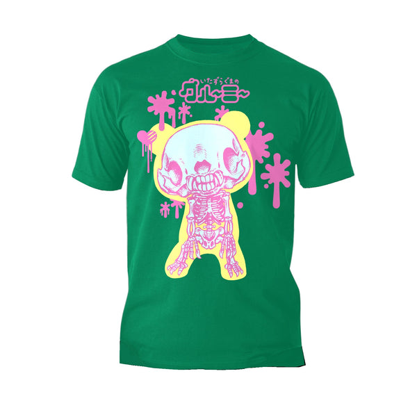 Gloomy Bear Skeleton Pose Official Men's T-shirt Green - Urban Species