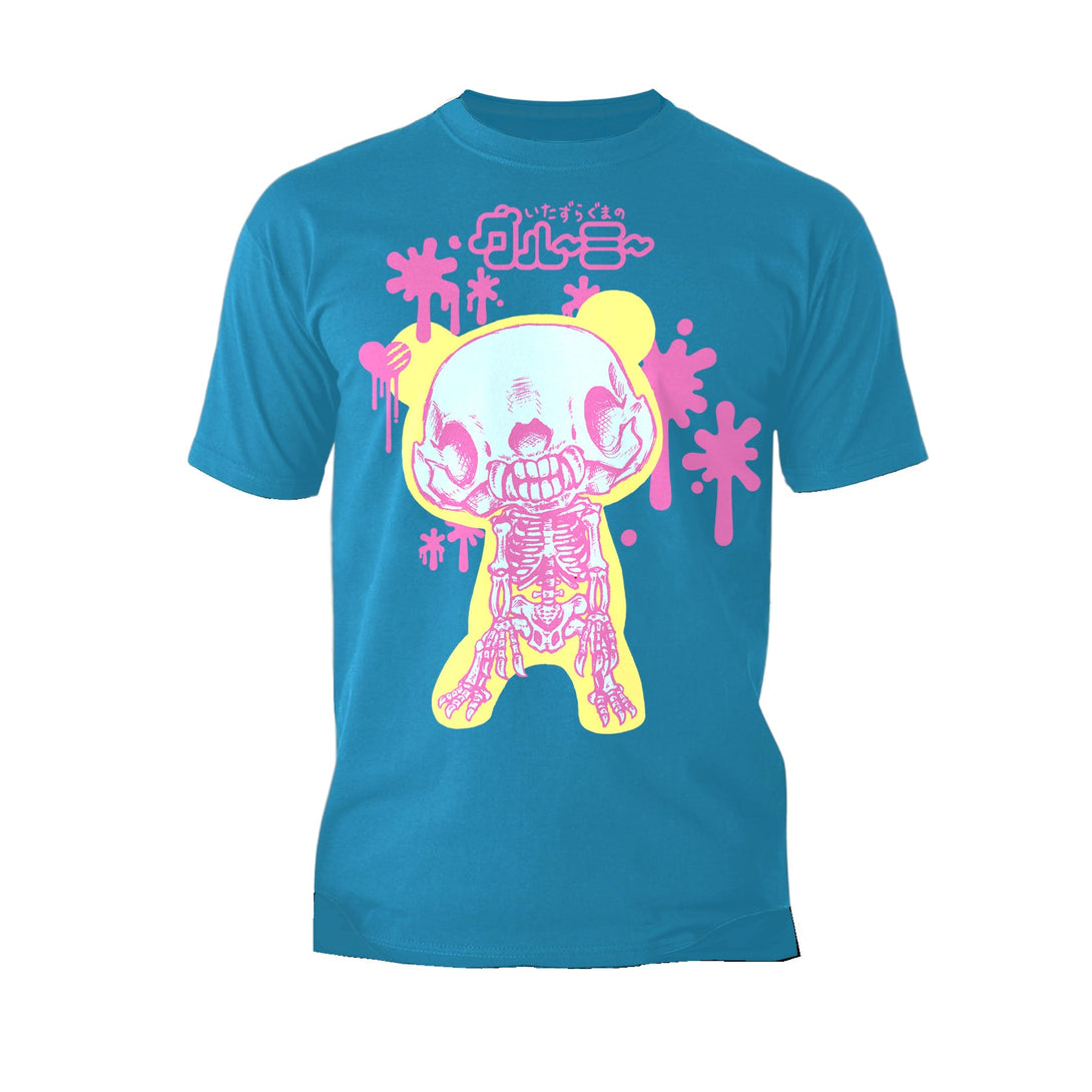 Gloomy Bear Skeleton Pose Official Men's T-shirt Turquoise - Urban Species