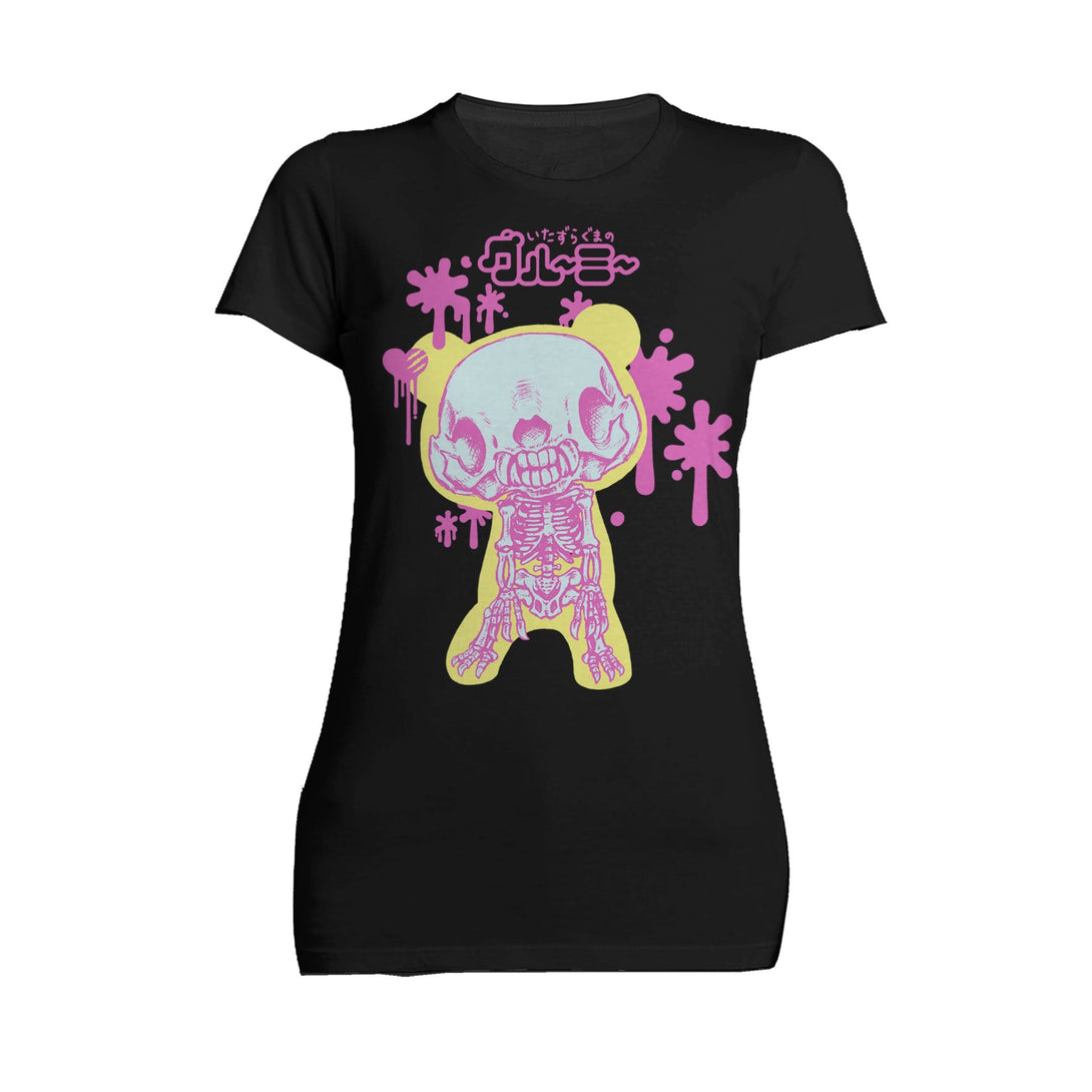 Gloomy Bear Skeleton Pose Official Women's T-shirt Black - Urban Species