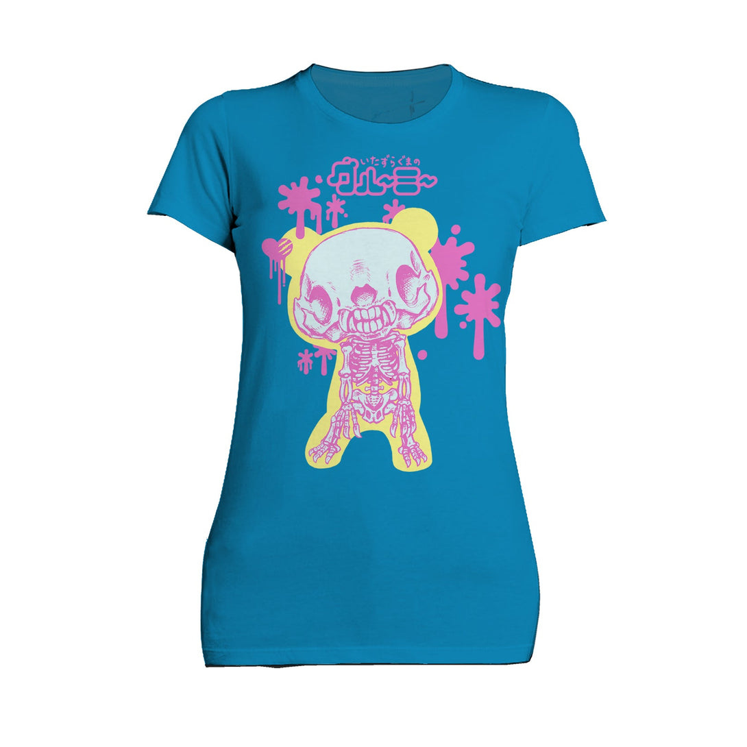 Gloomy Bear Skeleton Pose Official Women's T-shirt Turquoise - Urban Species