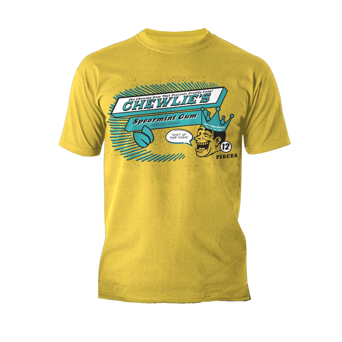 Kevin Smith Clerks 3 Chewlie's Spearmint Gum Vintage Logo Official Men's T-Shirt Yellow - Urban Species