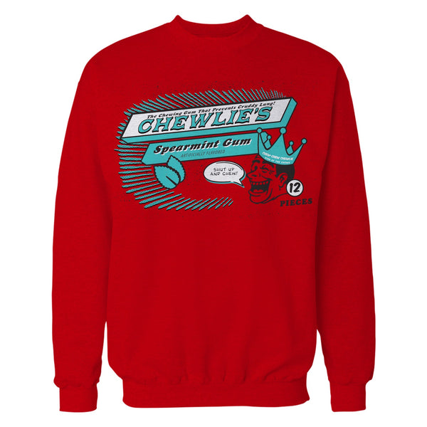 Kevin Smith Clerks 3 Chewlie's Spearmint Gum Vintage Logo Official Sweatshirt Red - Urban Species