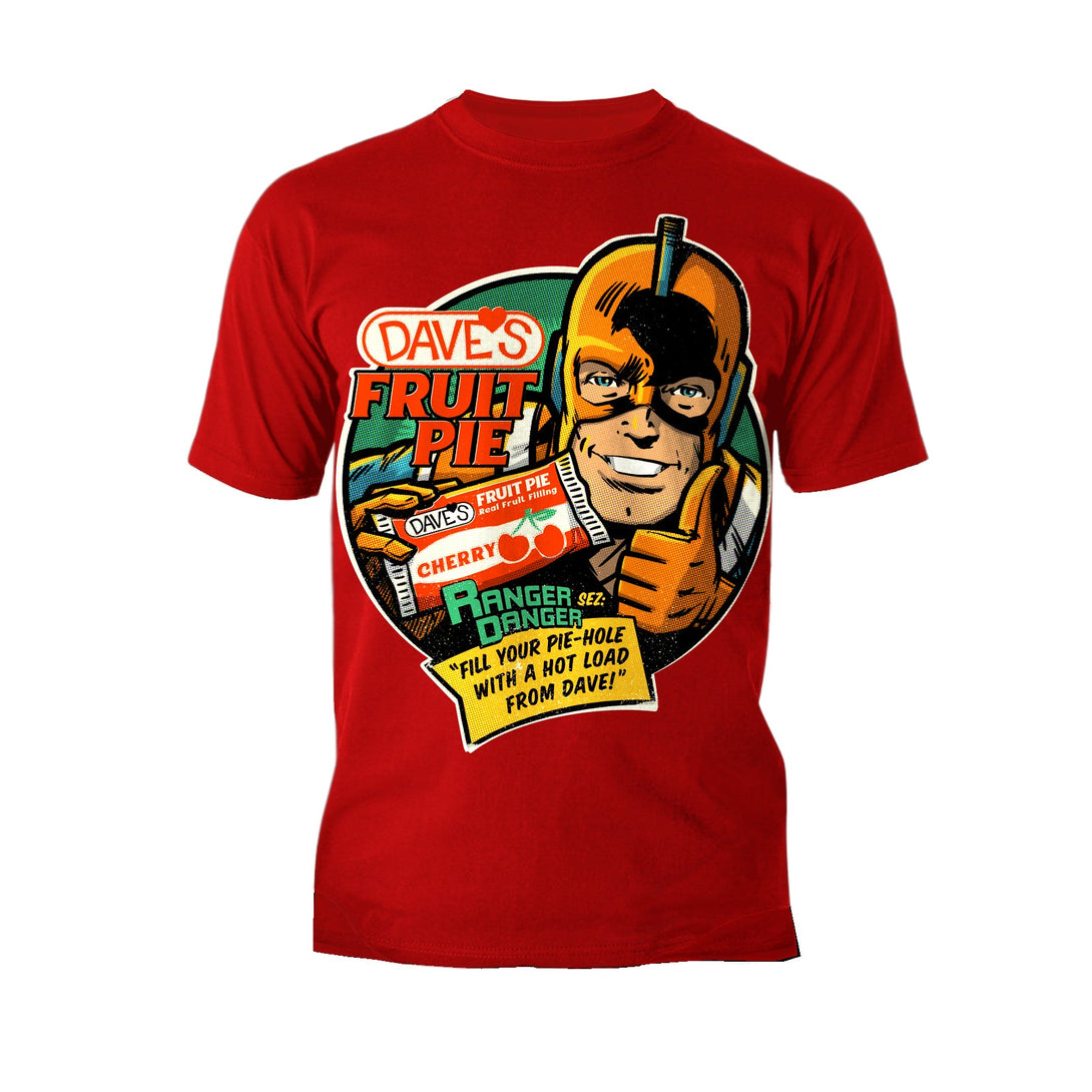Kevin Smith Clerks 3 Dave's Fruit Pie Ranger Danger Vintage Logo Official Men's T-Shirt Red - Urban Species