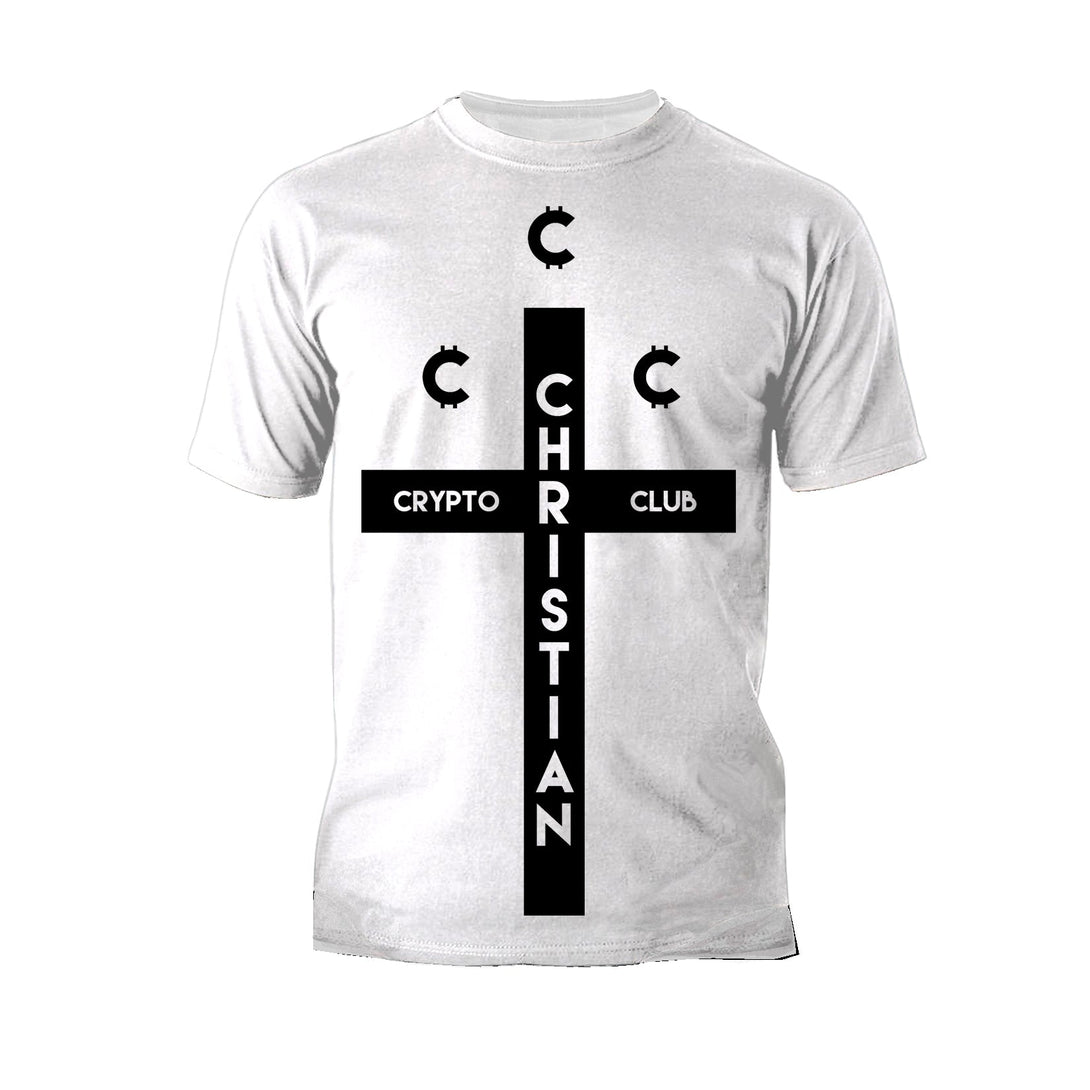 Kevin Smith Clerks 3 Elias Christian Crypto Club Logo Official Men's T-Shirt White - Urban Species