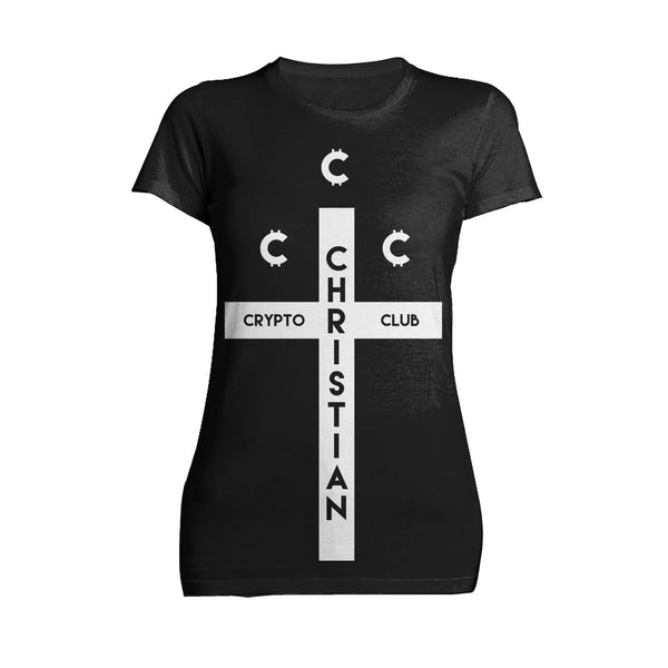 Kevin Smith Clerks 3 Elias Christian Crypto Club Logo Official Women's T-Shirt Black - Urban Species