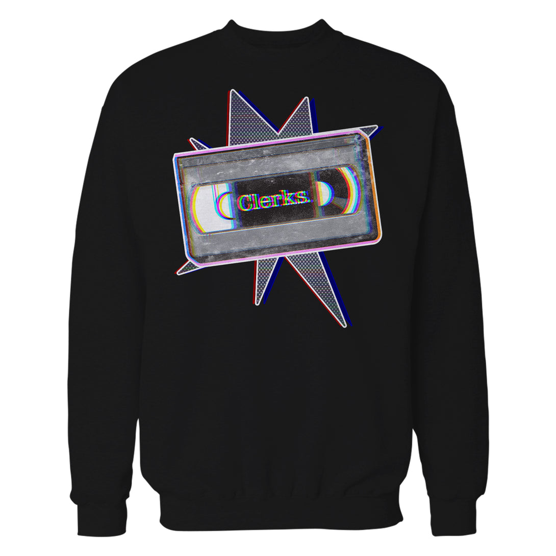 Kevin Smith Clerks VHS Cassette Glitch Retro 1990s Official Men's Sweatshirt Navy - Urban Species