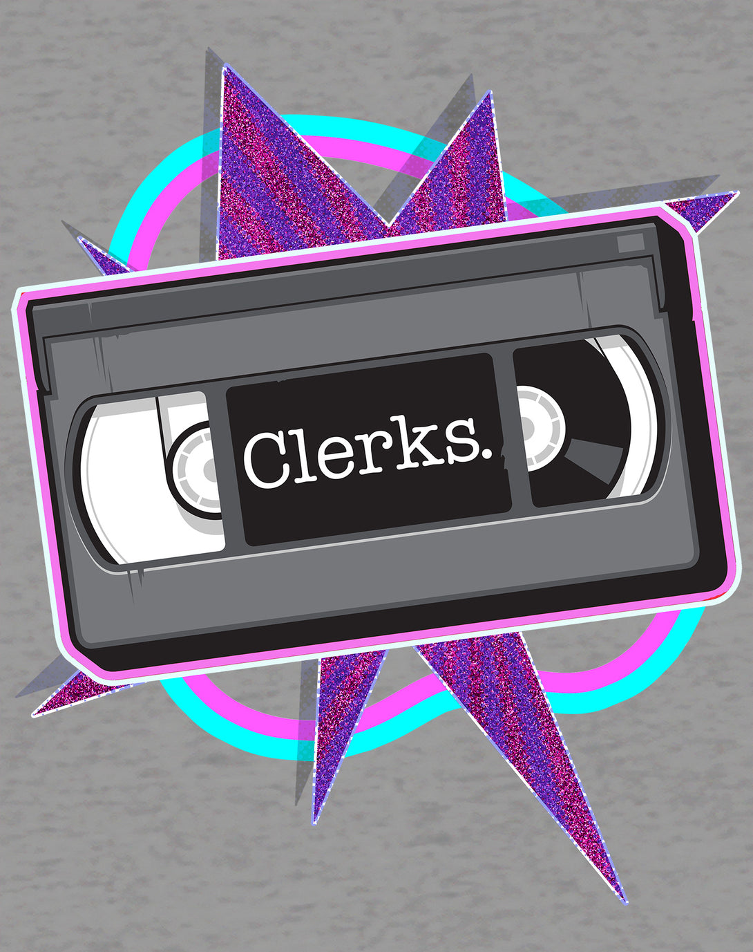 Kevin Smith Clerks VHS Tape Meme Icon Vintage 1990s Pop Art Official Sweatshirt Sports Grey - Urban Species Design Close Up