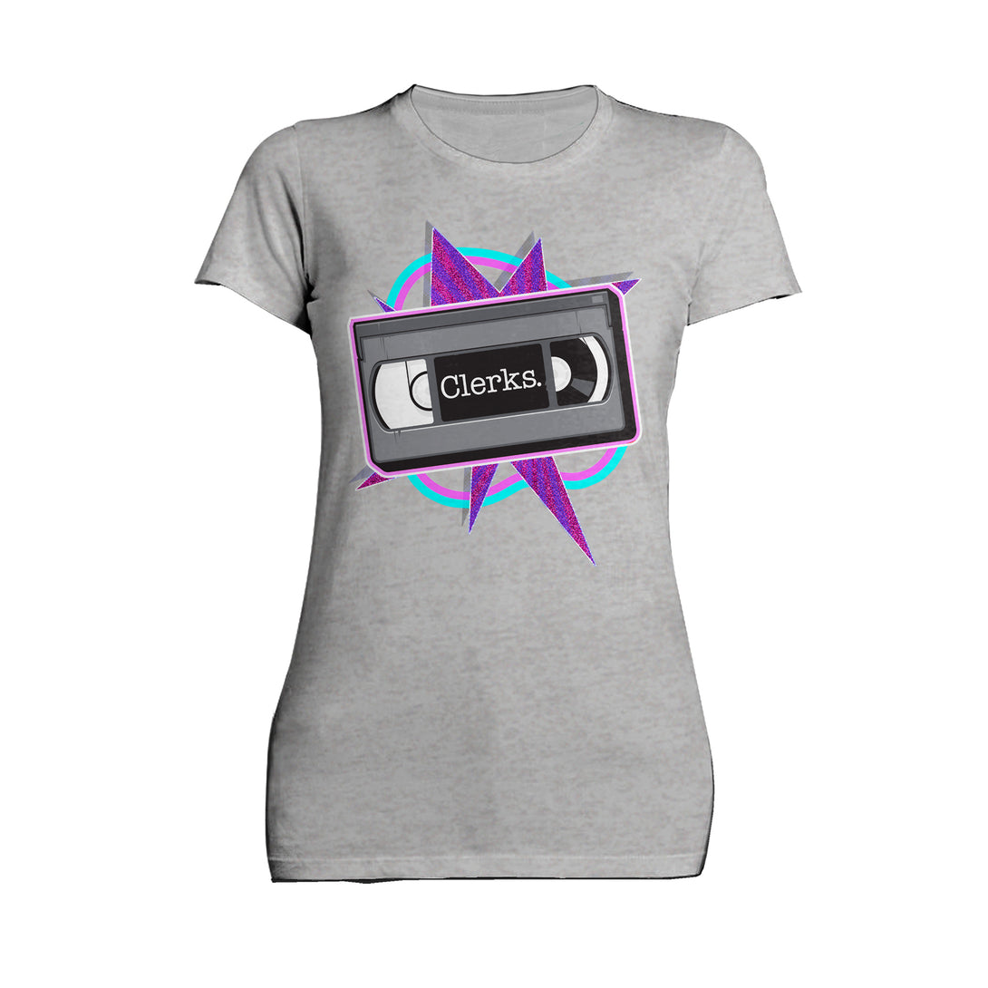 Kevin Smith Clerks VHS Tape Meme Icon Vintage 1990s Pop Art Official Women's T-Shirt Sports Grey - Urban Species