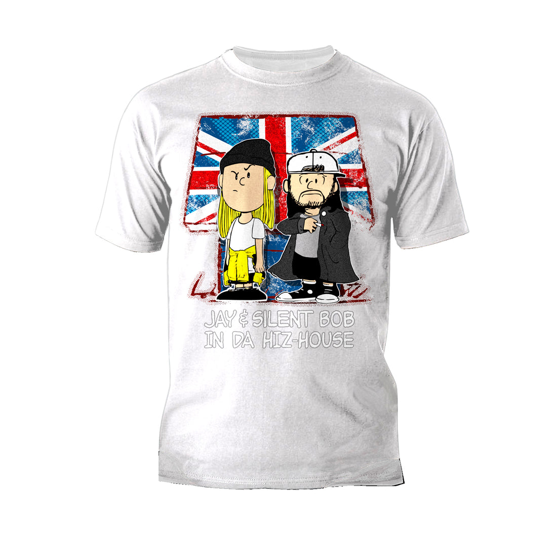 Kevin Smith Jay & Silent Bob-Nuts Remix Da Hiz-House UK Excl Official Men's T-Shirt White - Urban Species