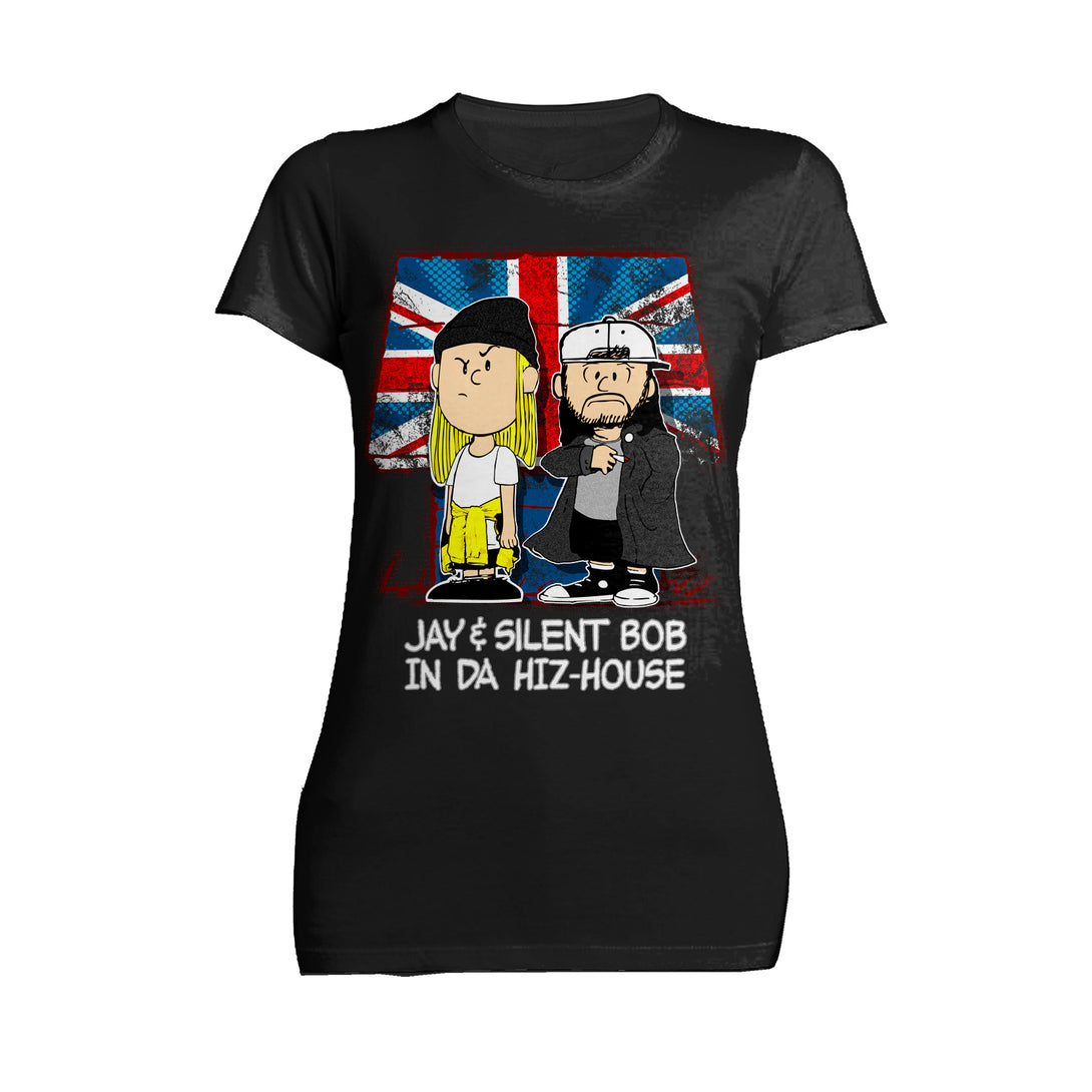 Kevin Smith Jay & Silent Bob-Nuts Remix Da Hiz-House UK Excl Official Women's T-Shirt Black - Urban Species