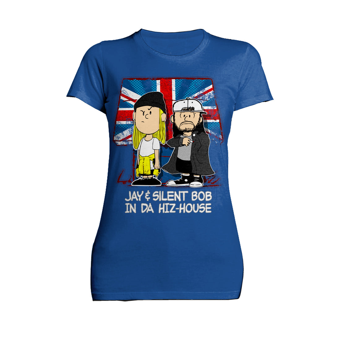 Kevin Smith Jay & Silent Bob-Nuts Remix Da Hiz-House UK Excl Official Women's T-Shirt Blue - Urban Species