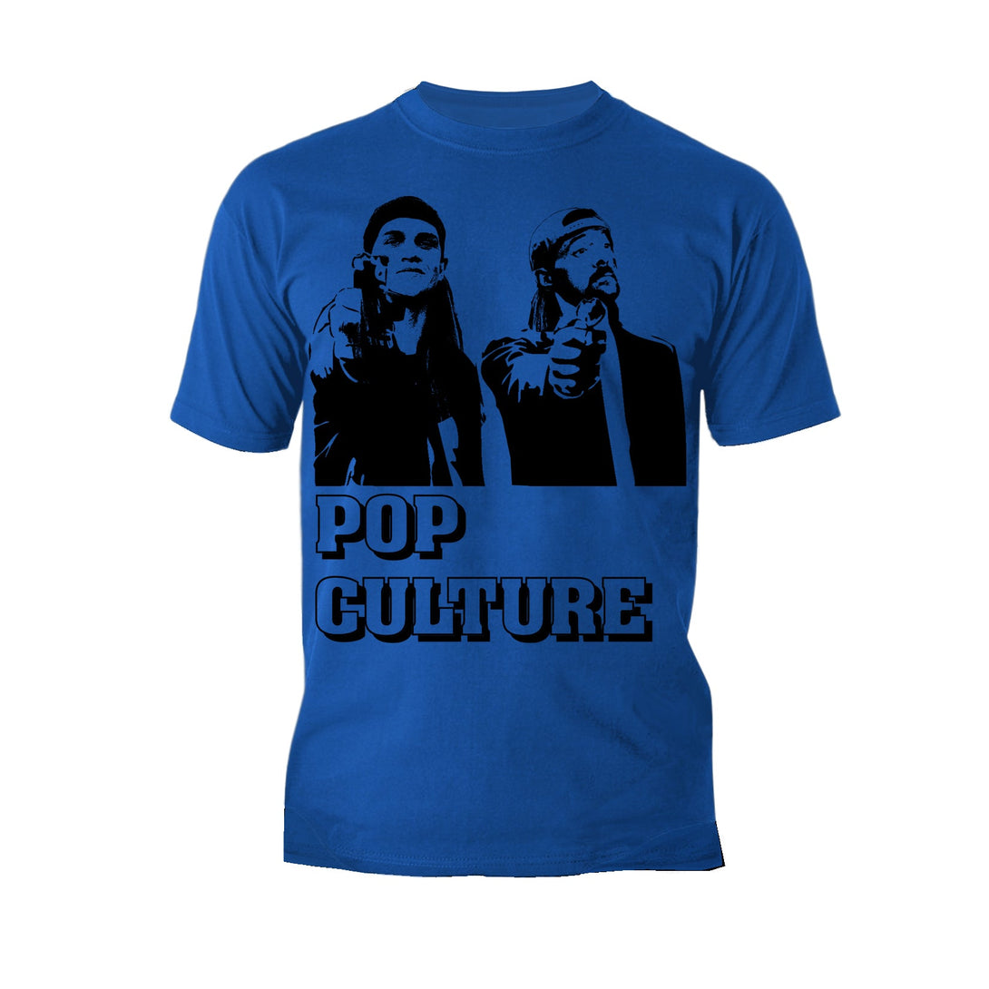 Kevin Smith Jay & Silent Bob Pop Culture Fiction Remix Official Men's T-Shirt Blue - Urban Species