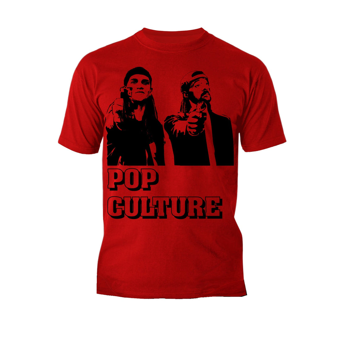 Kevin Smith Jay & Silent Bob Pop Culture Fiction Remix Official Men's T-Shirt Red  - Urban Species