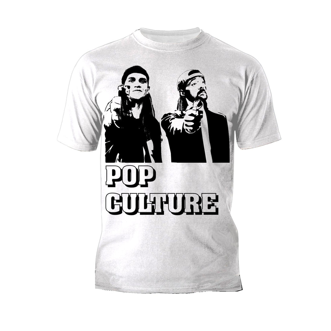 Kevin Smith Jay & Silent Bob Pop Culture Fiction Remix Official Men's T-Shirt White - Urban Species