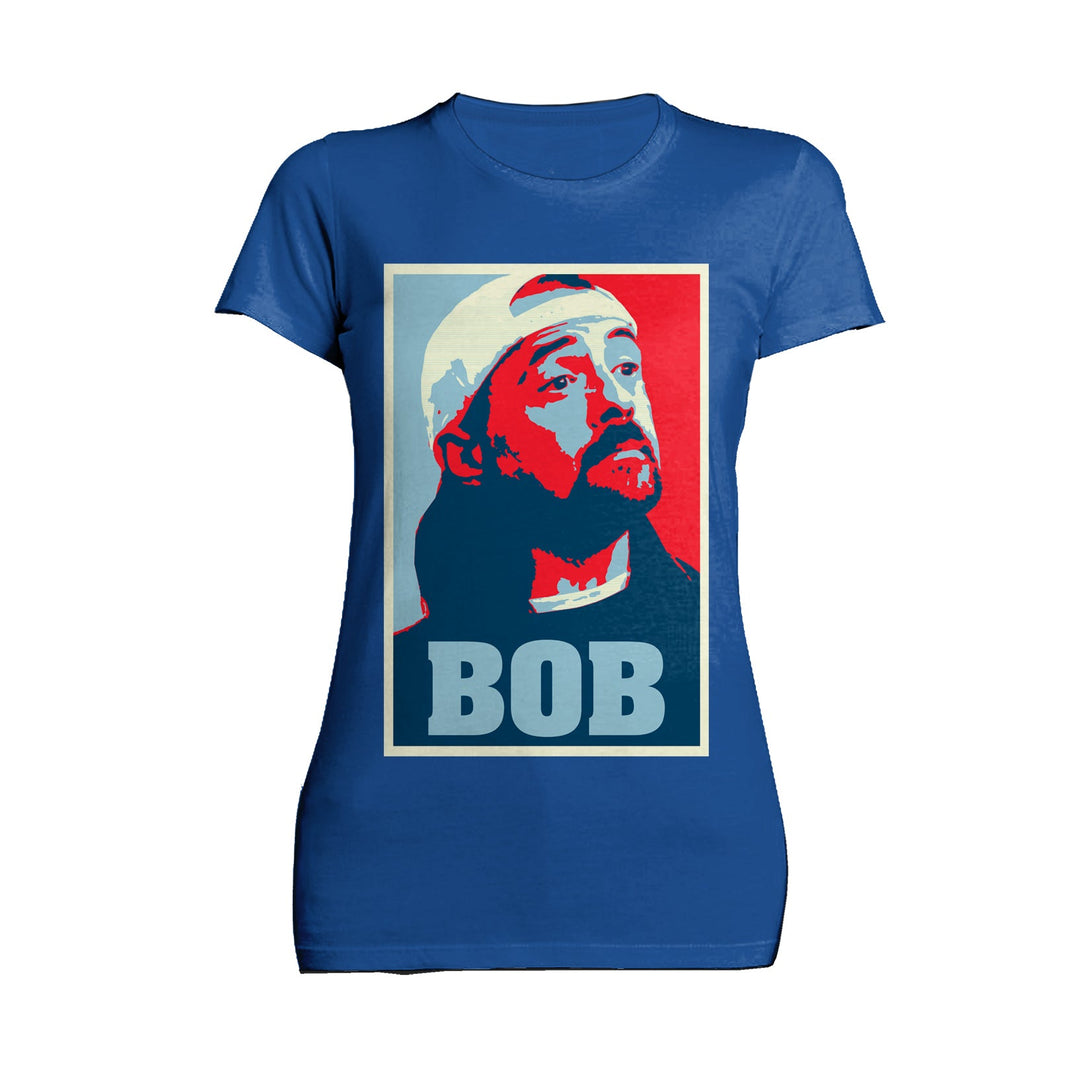 Kevin Smith Jay & Silent Bob Propaganda Icon Official Women's T-Shirt Blue - Urban Species