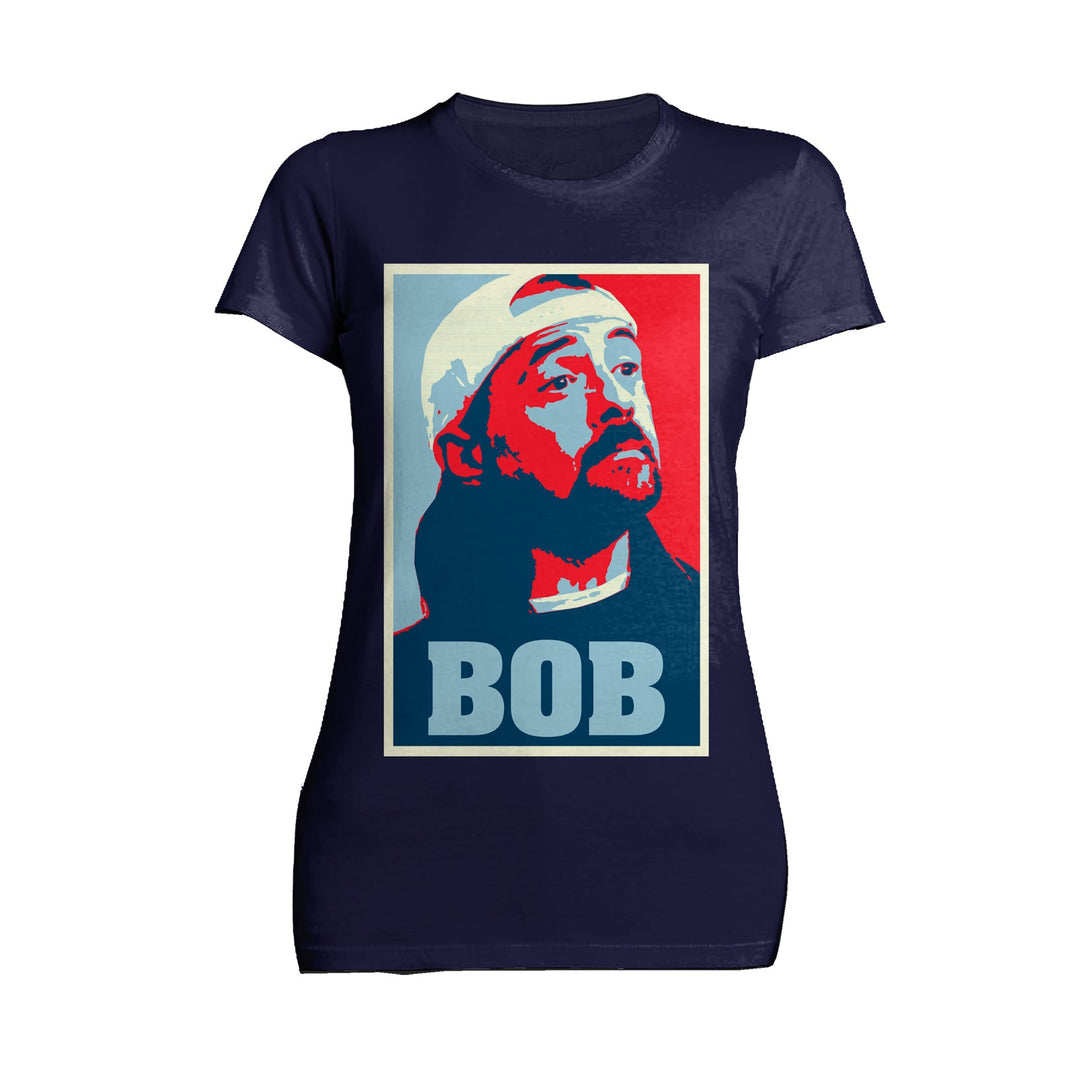 Kevin Smith Jay & Silent Bob Propaganda Icon Official Women's T-Shirt Navy - Urban Species