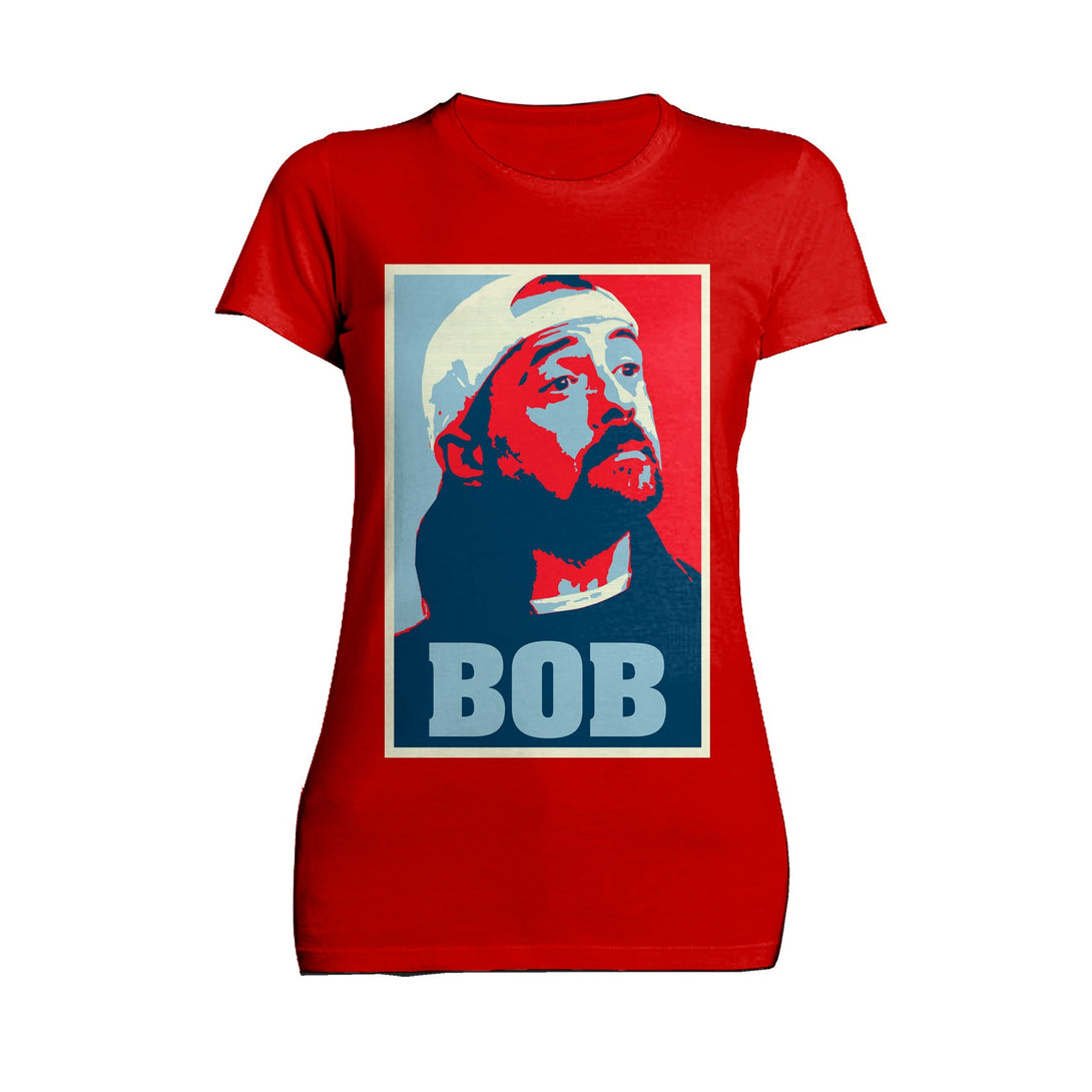 Kevin Smith Jay & Silent Bob Propaganda Icon Official Women's T-Shirt Red - Urban Species